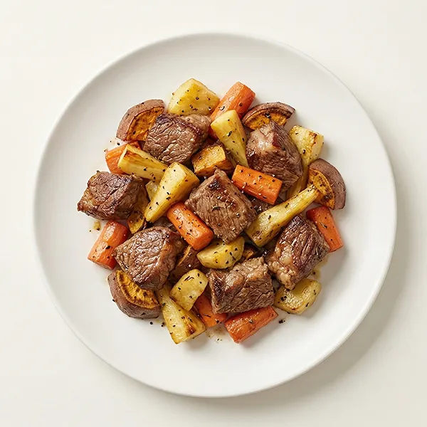 Roasted Beef And Root Vegetable Bake